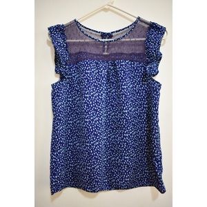 Cute blue ruffles top